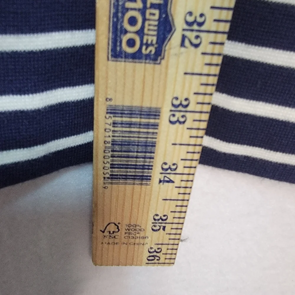 J. Crew Navy and Cream Striped Long Sleeve A-Line Dress‎ SIZE M